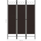 vidaXL Sobna pregrada s 3 panela smeđa 120 x 180 cm | shoptok.hr
