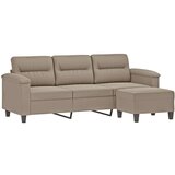  Trosjed s tabureom smeđesivi 180 cm od mikrovlakana | shoptok.hr