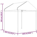  Sjenica s krovom bijela 11,15 x 2,28 x 2,69 m polietilen | shoptok.hr