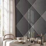 Foto tapeta - Grey symmetry - geometric concrete pattern with white joints 400x280 Standard | shoptok.hr