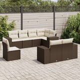  8-dijelni set vrtnih sofa s jastucima smeđi od poliratana | shoptok.hr