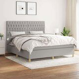  Box spring postelja z vzmetnico svetlo siva 180x200 cm blago, (20846614) Cene