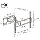  MK FLORIA MKF-17DP641 - Zidni nosač za TV sa zglobom, za TV do 80&amp;quot; crni Slike