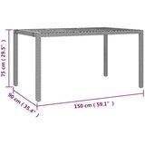  5-dijelni vrtni bistro set od poliratana s jastucima crni - 150 x 90 x 75 cm Bez naslona za noge 4 | shoptok.hr