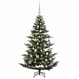  Umjetno božićno drvce s kuglicom 120 cm 150 LED lampica - Zelena 120 cm s LED-ima i srebrnim lopticama | shoptok.hr