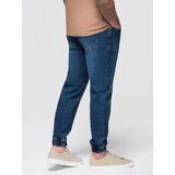 Ombre Men's denim joggers with asymmetrical stitching - blue | Shoptok.si
