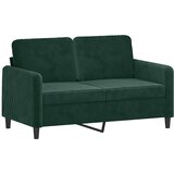  Dvosjed s ukrasnim jastucima tamnozeleni 120 cm baršunasti Zelena | Shoptok.si