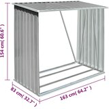  Vrtna ostava za drva od pocinčanog čelika 163 x 83 x 154 cm siva | shoptok.hr