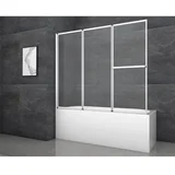 zložljiva stena za kad silver comfort 166,4 x 140 cm krom 3-krilna