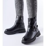 Gemre Black insulated ankle boots with chain Smithsons | ePonuda.com