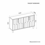 Hanah home Konzola Vincent, 120x73,6x29,6 cm, Antracit | Eponuda.ba