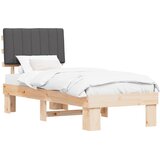  Krevetni okvir s tapiciranim uzglavljem Tamno siva 75 x 190 cm | shoptok.hr