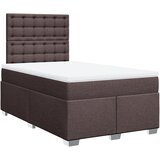 vidaXL Box spring postelja z vzmetnico temno rjav 120x200 cm blago, (21308397) Cene