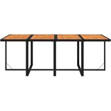  9-dijelni vrtni blagovaonski set s jastucima crni od poliratana Crna 219 cm table length | shoptok.hr