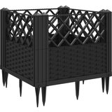 vidaXL Vrtna sadilica s klinovima siva 43 5x43 5x43 5 cm PP | shoptok.hr