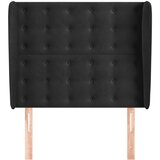  Uzglavlje s ušima crno 103x23x118/128 cm baršunasto | Eponuda.com