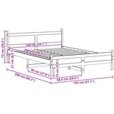 vidaXL Okvir kreveta bez madraca bijeli 140x200 cm od masivne borovine | shoptok.hr