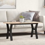 Furnova Klubska mizica Y okvir 100x50x45 cm trdna borovina lito železo, (22056272) | Shoptok.si