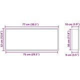  Ničica za tuš Bijelo 75 x 30 x 9,5 cm Nehrđajući čelik | shoptok.hr