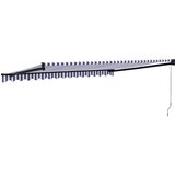 Tenda na uvlačenje plavo-bijela 4 x 3 m od tkanine i aluminija | Eponuda.com