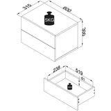 MID.YOU Nočna Omarica Usal L 60, Beton | Shoptok.si