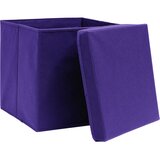  Kutije za pohranu s poklopcima 10 kom ljubičaste 32x32x32 cm | shoptok.hr