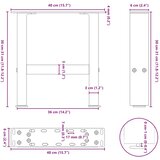  Noge za klub stolić crne 2 kom 40 x (30-31) cm čelik | shoptok.hr
