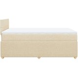 vidaXL Box spring postelja z vzmetnico krem 120x190 cm blago, (21307705) | Shoptok.si