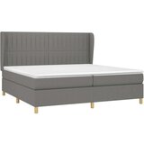  Box spring postelja z vzmetnico temno siva 200x200 cm blago, (20900478) | Shoptok.si