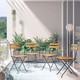  Sklopive bistro stolice 4 kom od masivnog bagremovog drva Cijene