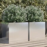 Maison Chic Cvetlično korito - Cvetlični Lonec 2 kosa srebrno 42x40x39 cm nerjaveče jeklo, (21789440) | Shoptok.si