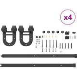 Pribor za klizna vrata 366 cm čelični crni | shoptok.hr