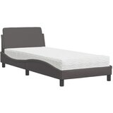  Krevet s madracem Dover sivi 80 x 200 cm od umjetne kože | shoptok.hr