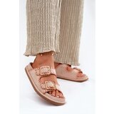 Boto Women's Sandals With Buckles And Decorative Stitching Beige Visley | Shoptok.si