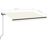  Automatska tenda sa senzorom za vjetar LED 350x250 cm krem | shoptok.hr