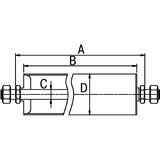 Gura Jeklen nosilni valj, valji Ø 80 mm, notranji navoj M 10 x 15, dolžina 200 mm | Shoptok.si