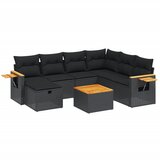  The Living Store Vrtna sedežna garnitura 8-delna z blazinami črn poli ratan - Vrtna Sedežna Garniture, (21443310) | Shoptok.si