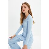Trendyol Light Blue Camisole Knitted Pajamas Set Cene