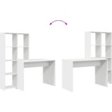 vidaXL Stol s policom s pohranom Bijela 138.5 x 55 x 143 cm Konstruirano drvo | shoptok.hr