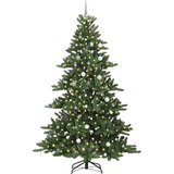 vidaXL Umjetno božićno drvce s nogom s 300 LED dioda Zelena 240 cm PVC | shoptok.hr
