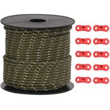  Uže za šator s reflektirajućim prugama i ključevima 50 m 4 mm | shoptok.hr