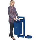VAR Posoda za odpadke s pepelnikom, prostornina 35 l, ŠxVxG 300 x 960 x 250 mm, modra RAL 5010 | Shoptok.si