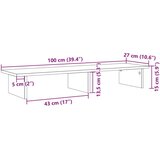  Stalak za monitor boja hrasta 100x27x15 cm konstruirano drvo | shoptok.hr