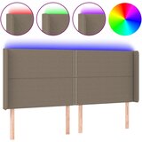  LED uzglavlje smeđesivo 183 x 16 x 118/128 cm od tkanine | shoptok.hr