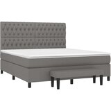  Box spring postelja z vzmetnico temno siva 180x200 cm blago, (20788883) | Shoptok.si