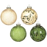 DEKOR DOM dekoracija - hanging bauble glass 8cm 070794 - yellow/green assorted - kmg ( 045644 ) Cene
