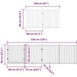  Vrata za pse s vratašcima 6 panela sklopiva 480 cm drvo topole | shoptok.hr