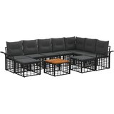  Set vanjskih sofa 10 kom. Crna i tamno siva Poliester | shoptok.hr