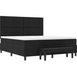 Box Spring Krevet s Madracem i Klupom Crni 180x200 cm Tkanina | shoptok.hr