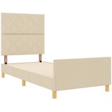  Krevetna konstrukcija s uzglavljem Krema 90 x 200 cm tkanina | shoptok.hr